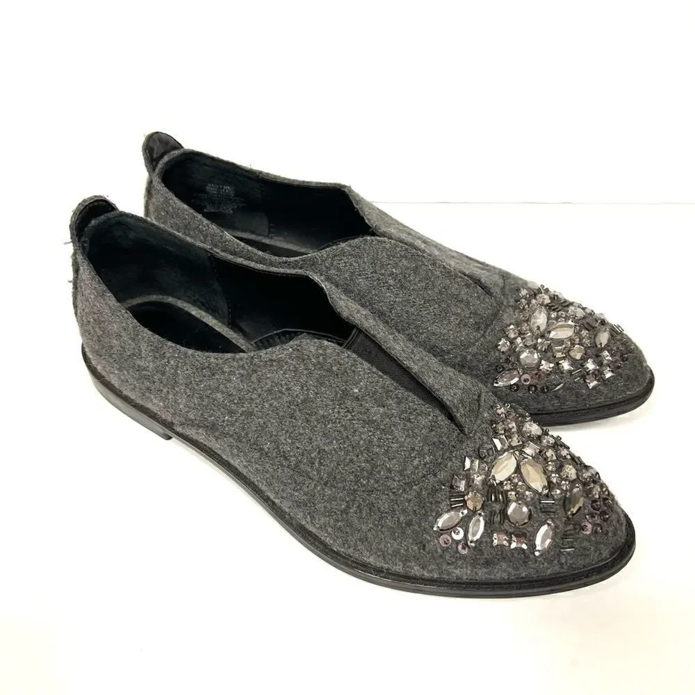 Simply Vera Wang embellished slip on wool loafers  7